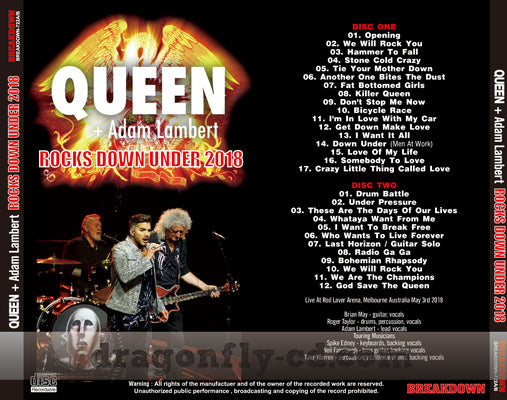 QUEEN + ADAM LAMBERT / ROCKS DOWN UNDER 2018 (2 CD)