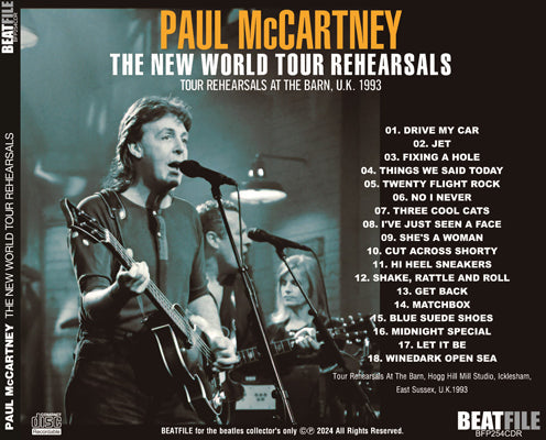 PAUL McCARTNEY / THE NEW WORLD TOUR REHEARSALS Soundboard (1CDR)