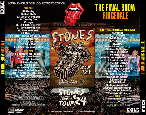 THE ROLLING STONES / THE FINAL SHOW RIDGEDALE: HACKNEY DIAMONDS TOUR 2024 (2CDR+1DVDR)