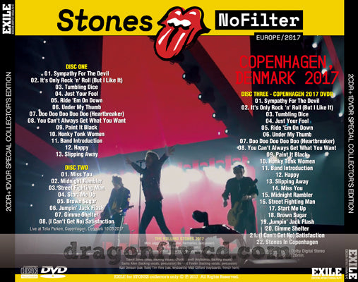 THE ROLLING STONES / NO FILTER TOUR COPENHAGEN 2017 (2CDR+1DVDR)