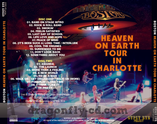 BOSTON / HEAVEN ON EARTH TOUR IN CHARLOTTE SOUNDBOARD (2CDR)