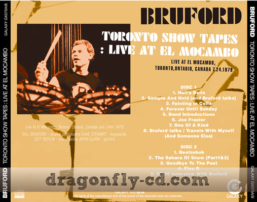 CINTAS DEL SHOW DE BRUFORD / TORONTO: EN VIVO EN EL MOCAMBO (2CDR)