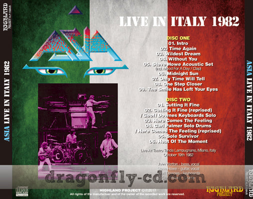 ASIA / LIVE IN ITALY 1982 Soundboard (2CDR)