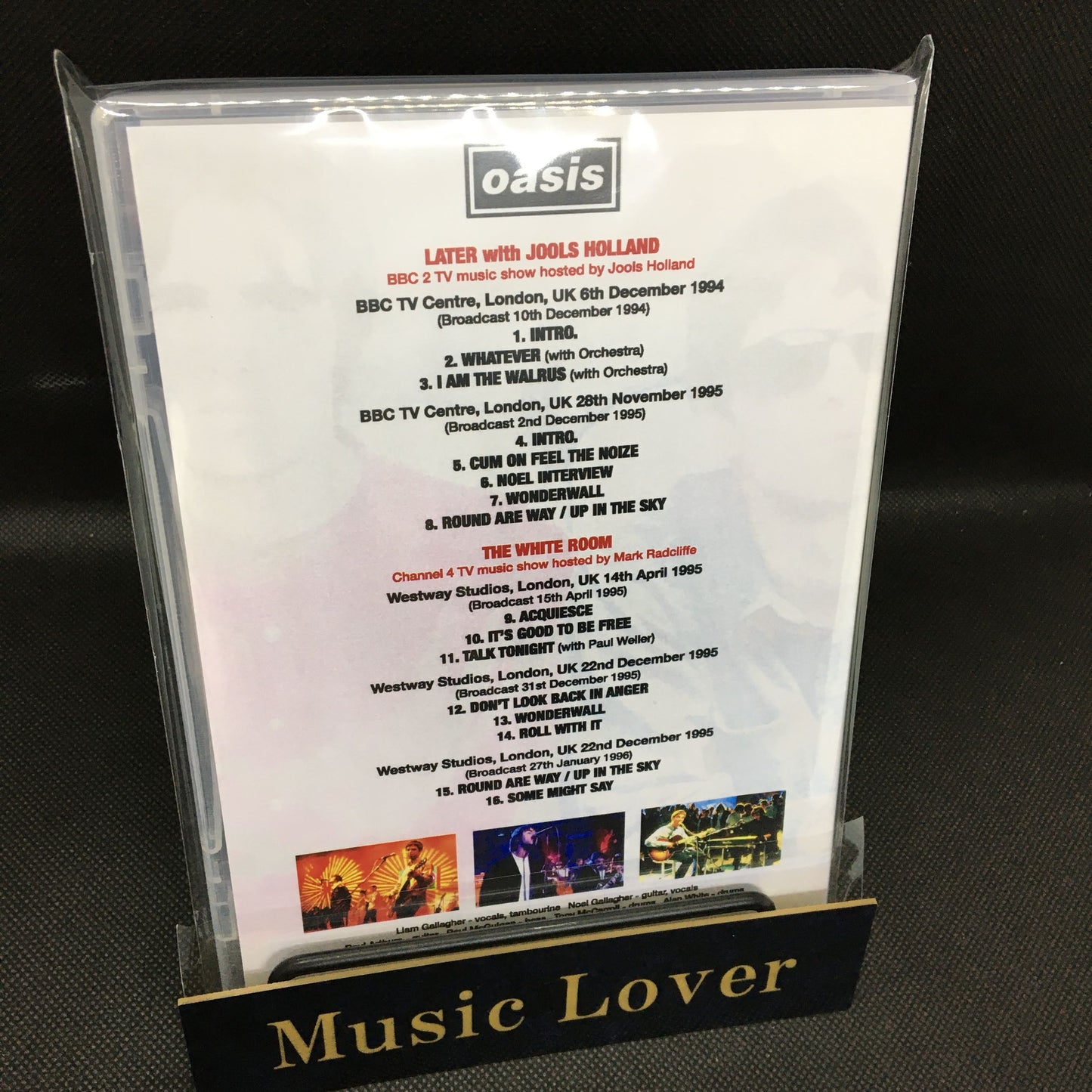 OASIS / LIVE ON TV 1994-1995 PRO SHOT (1DVDR)