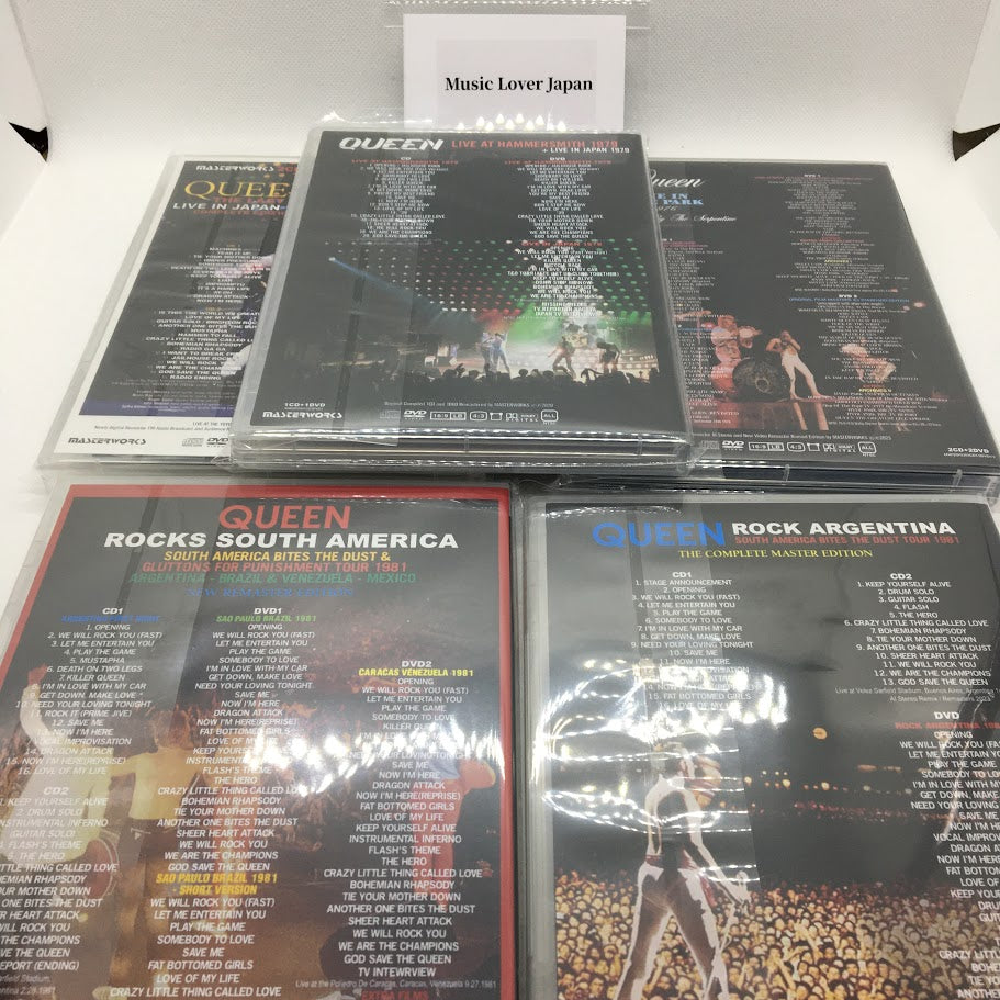 QUEEN / THE LAST LIVE IN JAPAN + HYDE PARK + HAMMERSMITH + ROCK ARGENTINA + SOUTH AMERICA 5 Set 9CD 8DVD
