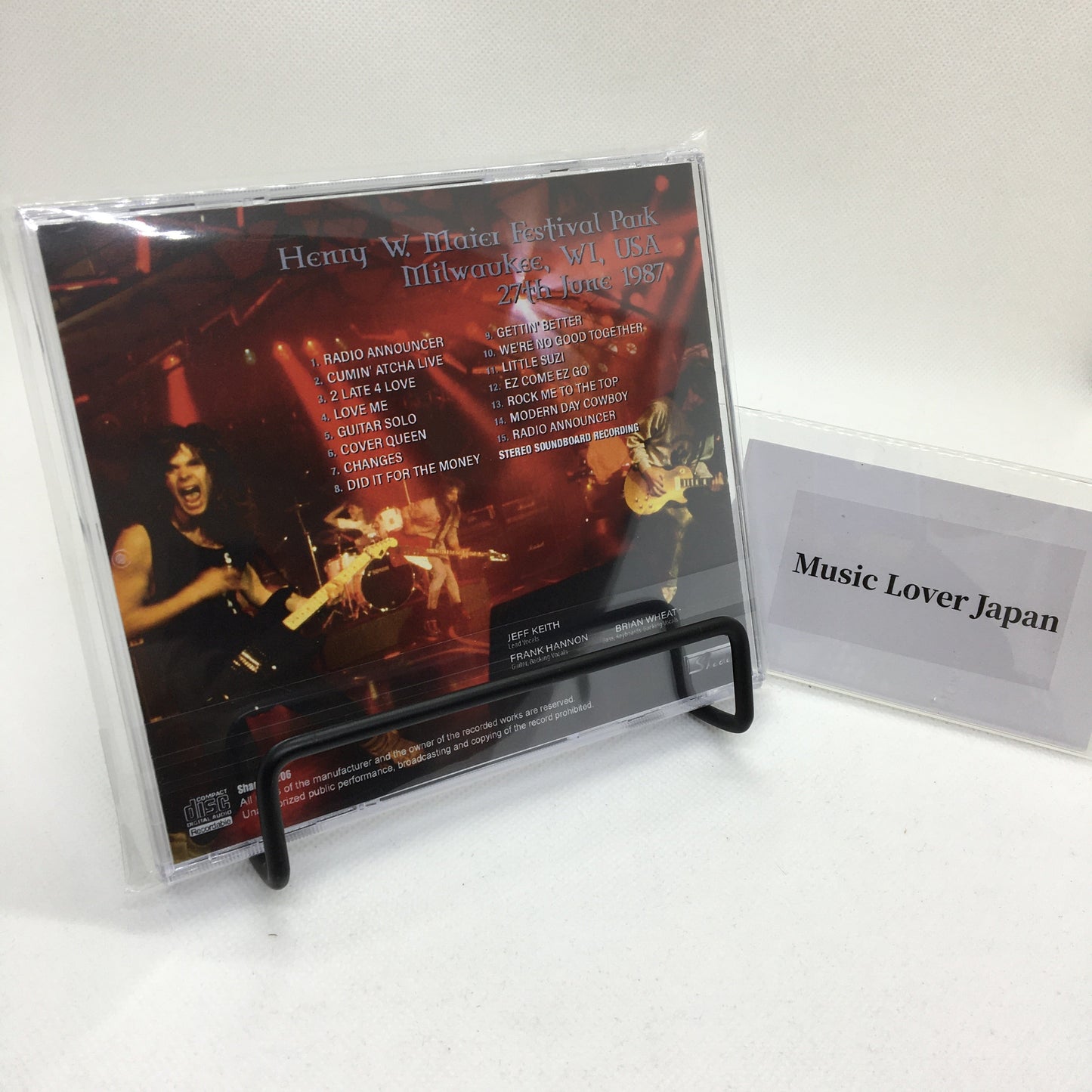 TESLA / SUMMERFEST 1987 FM Broadcast STEREO SOUNDBOARD (1CDR)