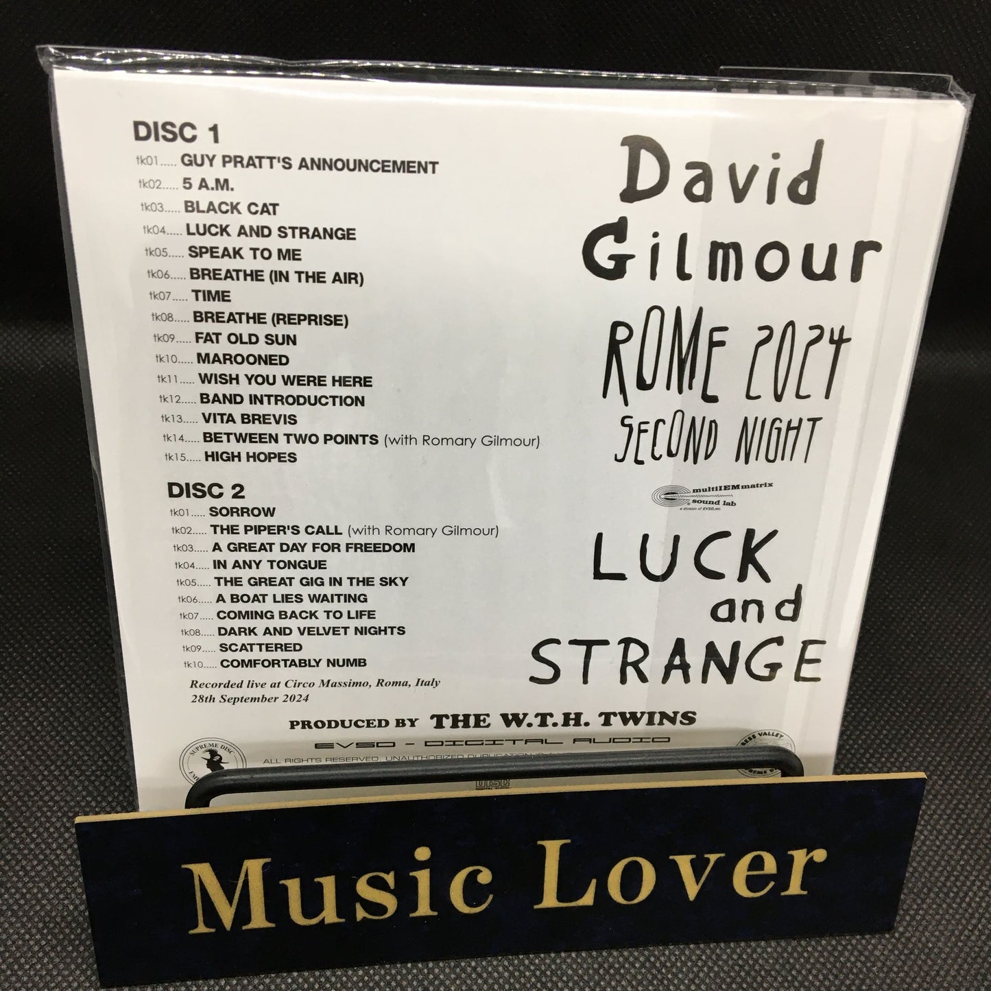 DAVID GILMOUR / ROME 2024 SECOND NIGHT (2CD)