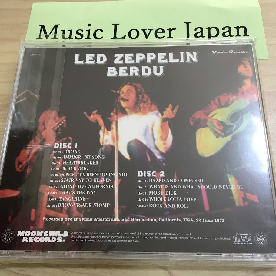 Led Zeppelin Berdu 1972 Winston Remasters 2CD Moonchild Records