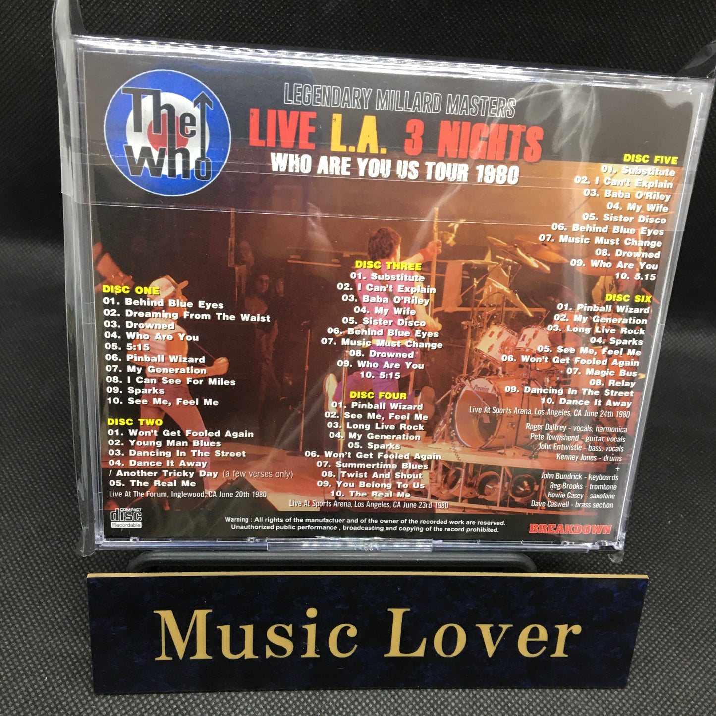 THE WHO / LIVE L.A. 3 NIGHTS WHO ARE YOU US TOUR 1980 (6CDR)