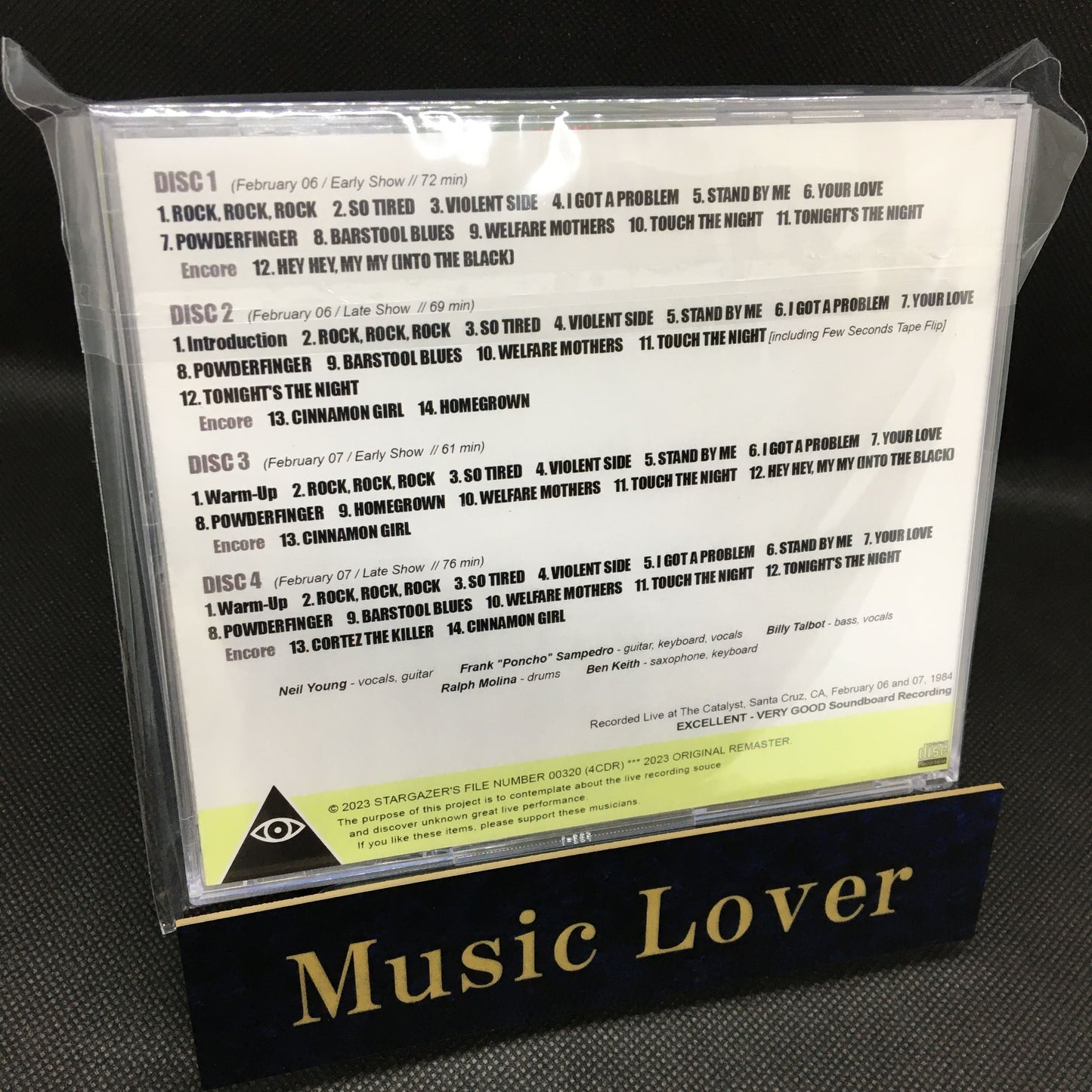 NEIL YOUNG & CRAZY HORSE / LIVE AT THE CATALYST 1984 COMPLETE SOUNDBOARD TAPES (4CDR)