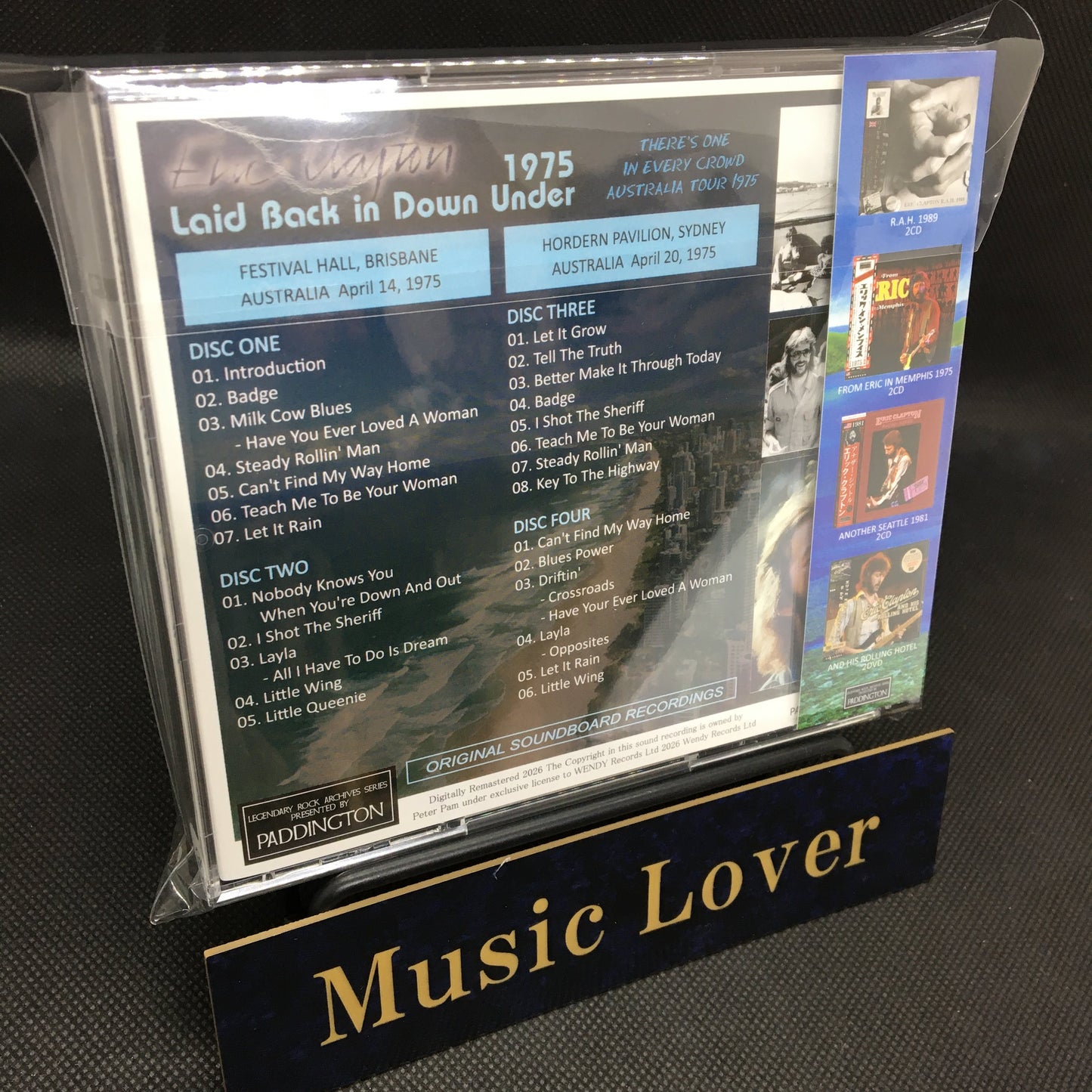 ERIC CLAPTON / 1975 LAID BACK IN DOWN UNDER (4CD)