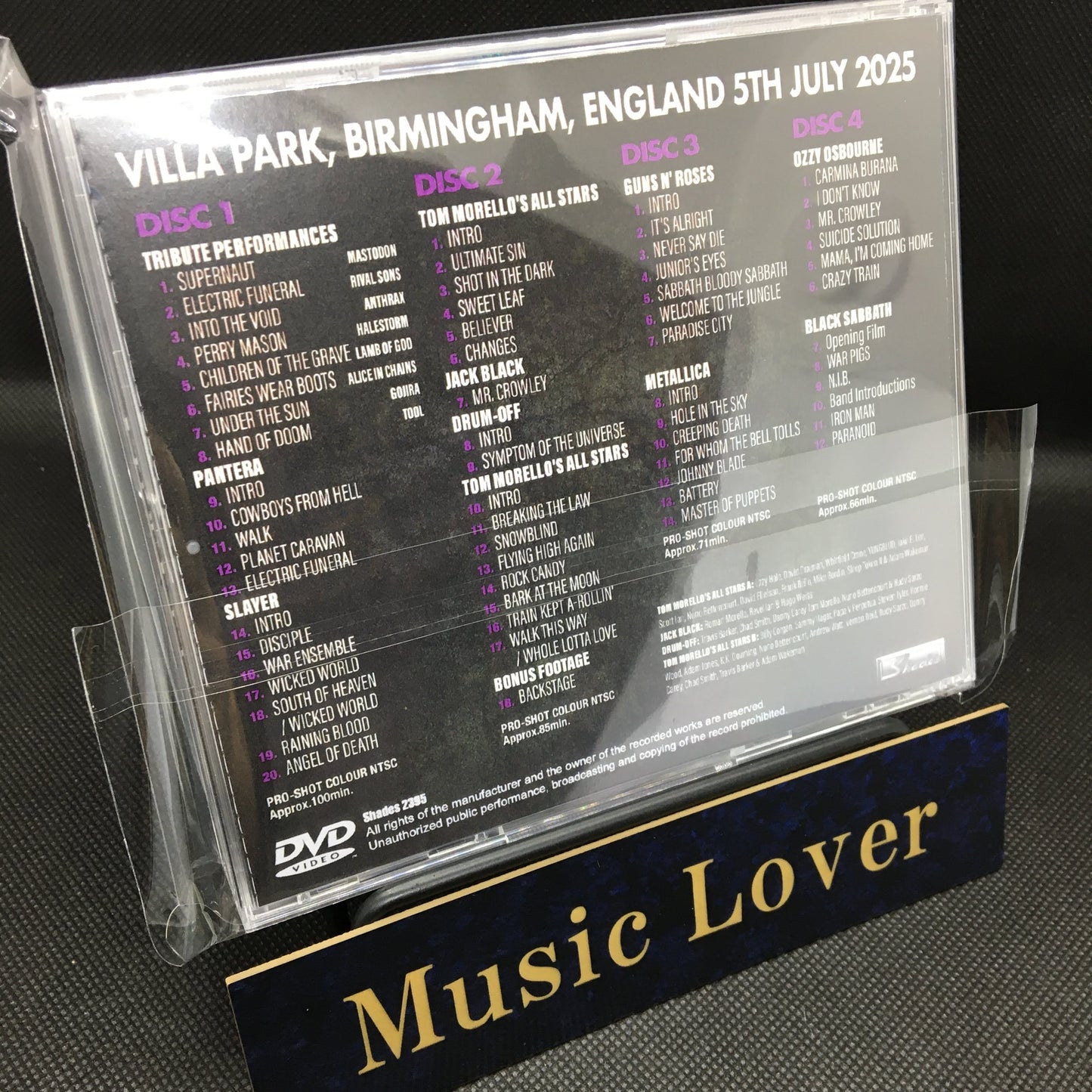 VA(BLACK SABBATH / OZZY OSBOURNE / METALLICA / GUNS N' ROSES) / RITORNO ALL'INIZIO PRO SHOT (4DVDR)