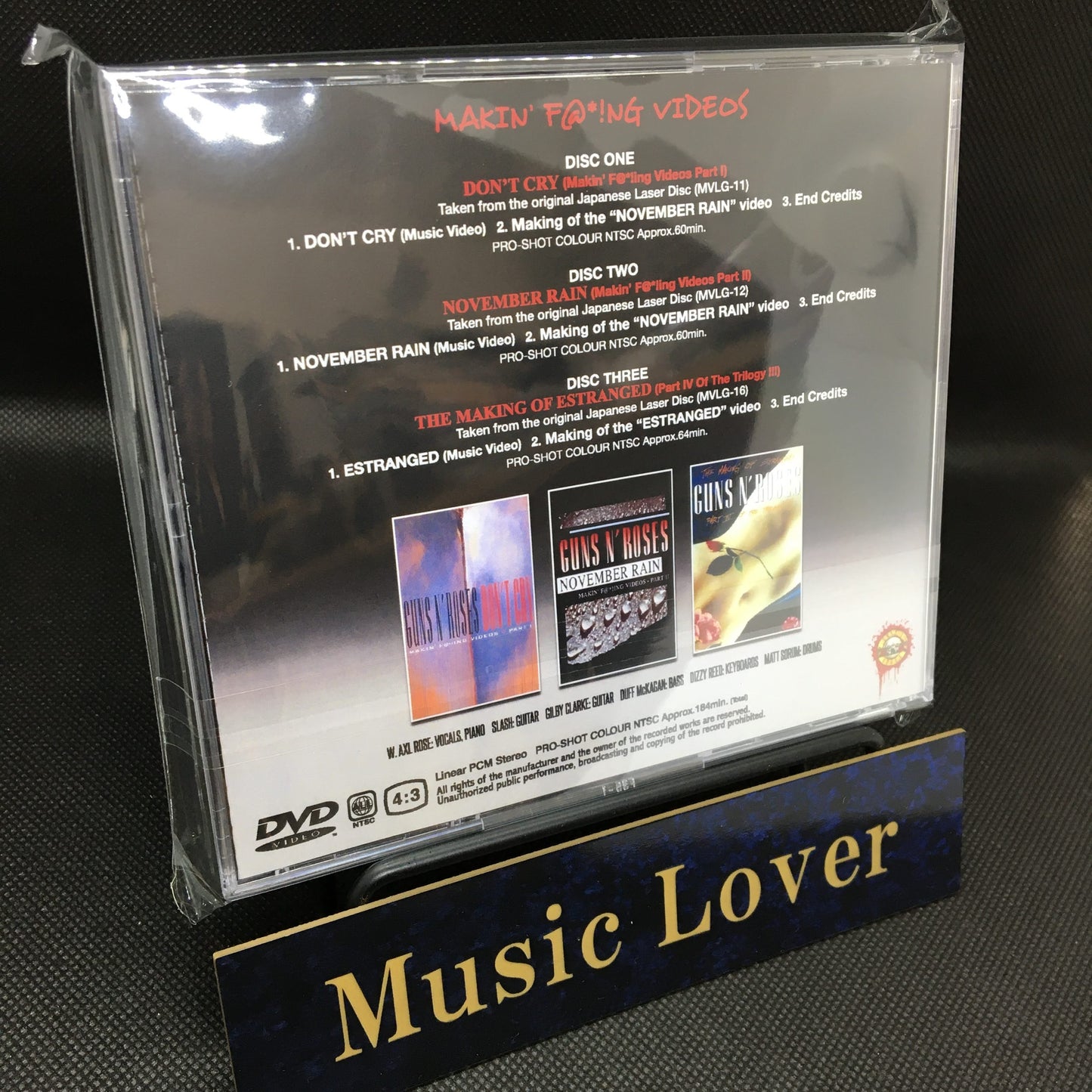 GUNS N' ROSES / MAKIN' F@*!NG VIDEOS JAPANESE LASER DISC PRO SHOT (3DVDR)