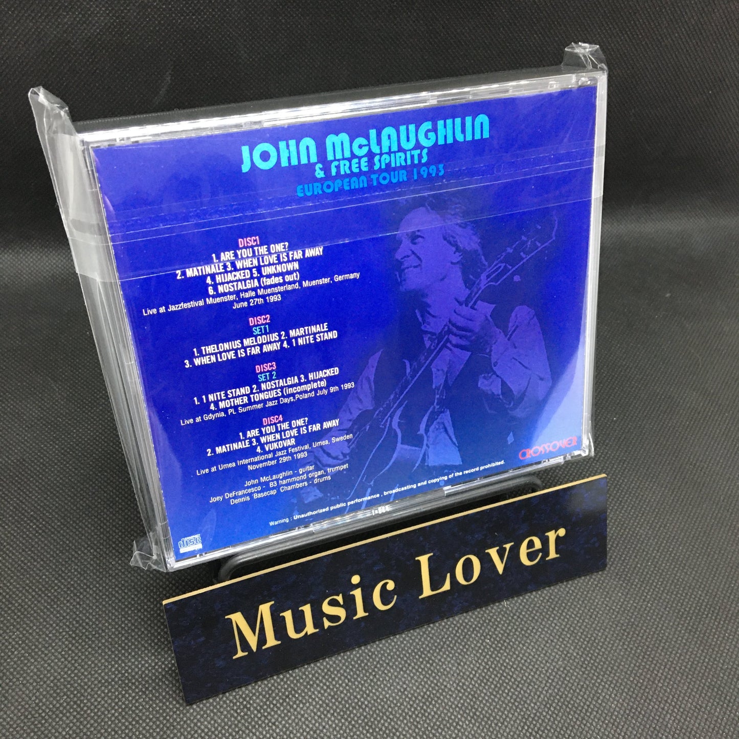 JOHN McLAUGHLIN & FREE SPIRITS / EUROPEAN TOUR 1993 SOUNDBOARD (4CDR)