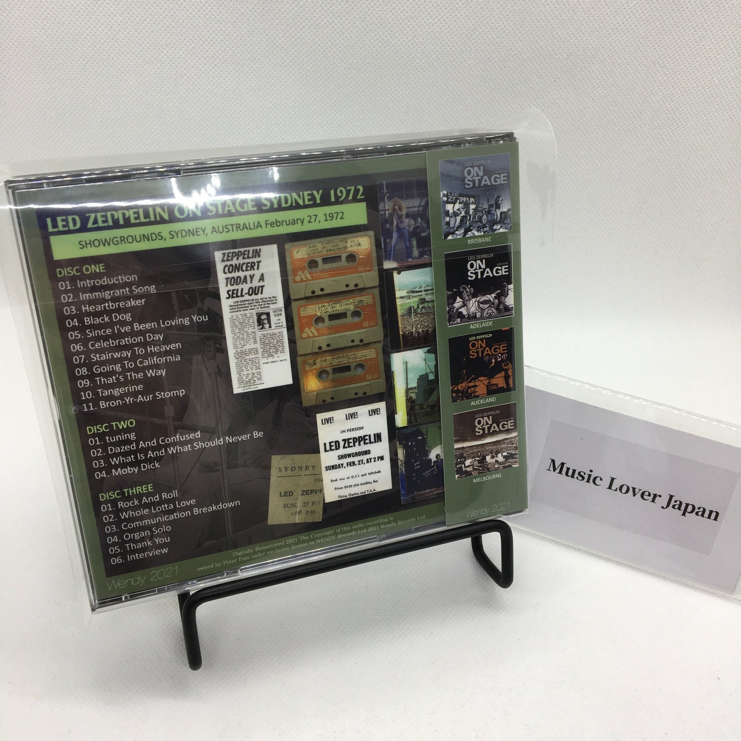 LED ZEPPELIN 1972 ON STAGE SYDNEY 3CD