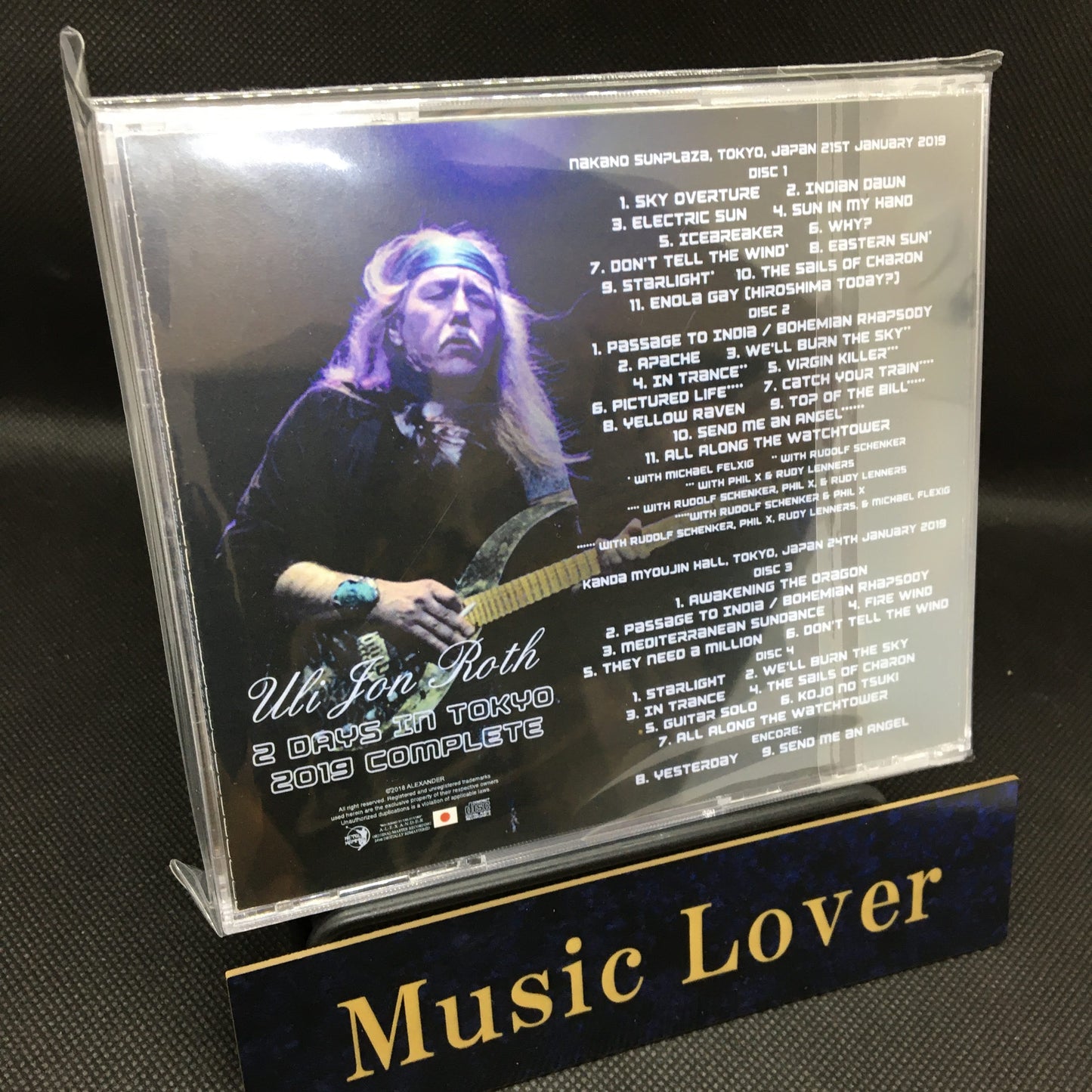 Uli Jon Roth / 2 Days in Tokyo 2019 Complete ORIGINAL AUDIENCE MASTER (4CDR with Bonus DVDR)