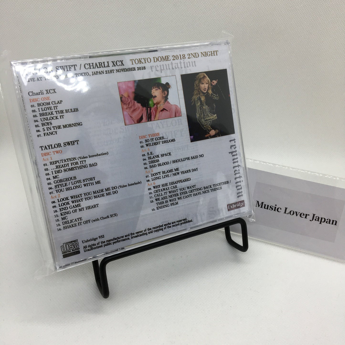 TAYLOR SWIFT CHARLI XCX / TOKYO DOME 2018 2ND NIGHT (3CDR)