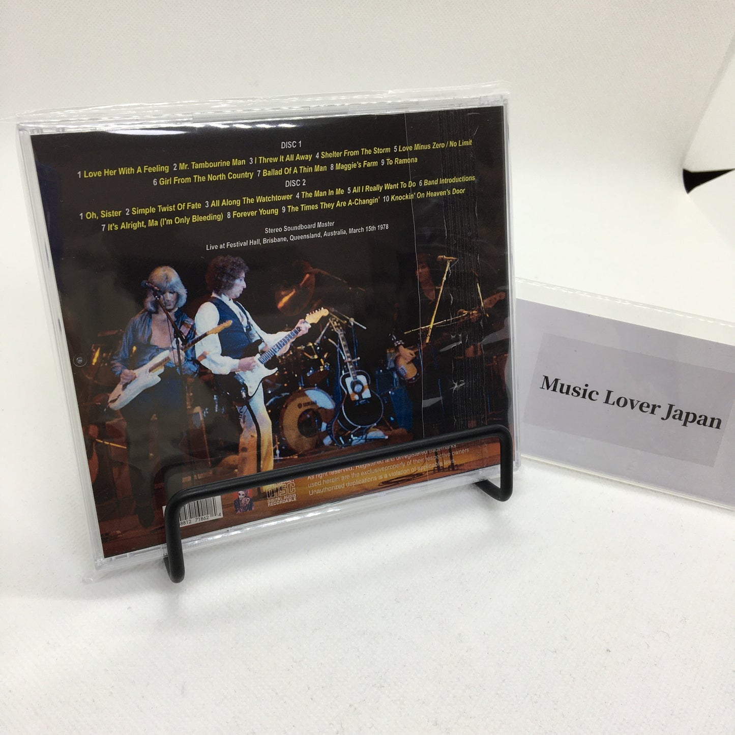 Bob Dylan / Brisbane 1978 Last Night STEREO SOUNDBOARD (2CDR)