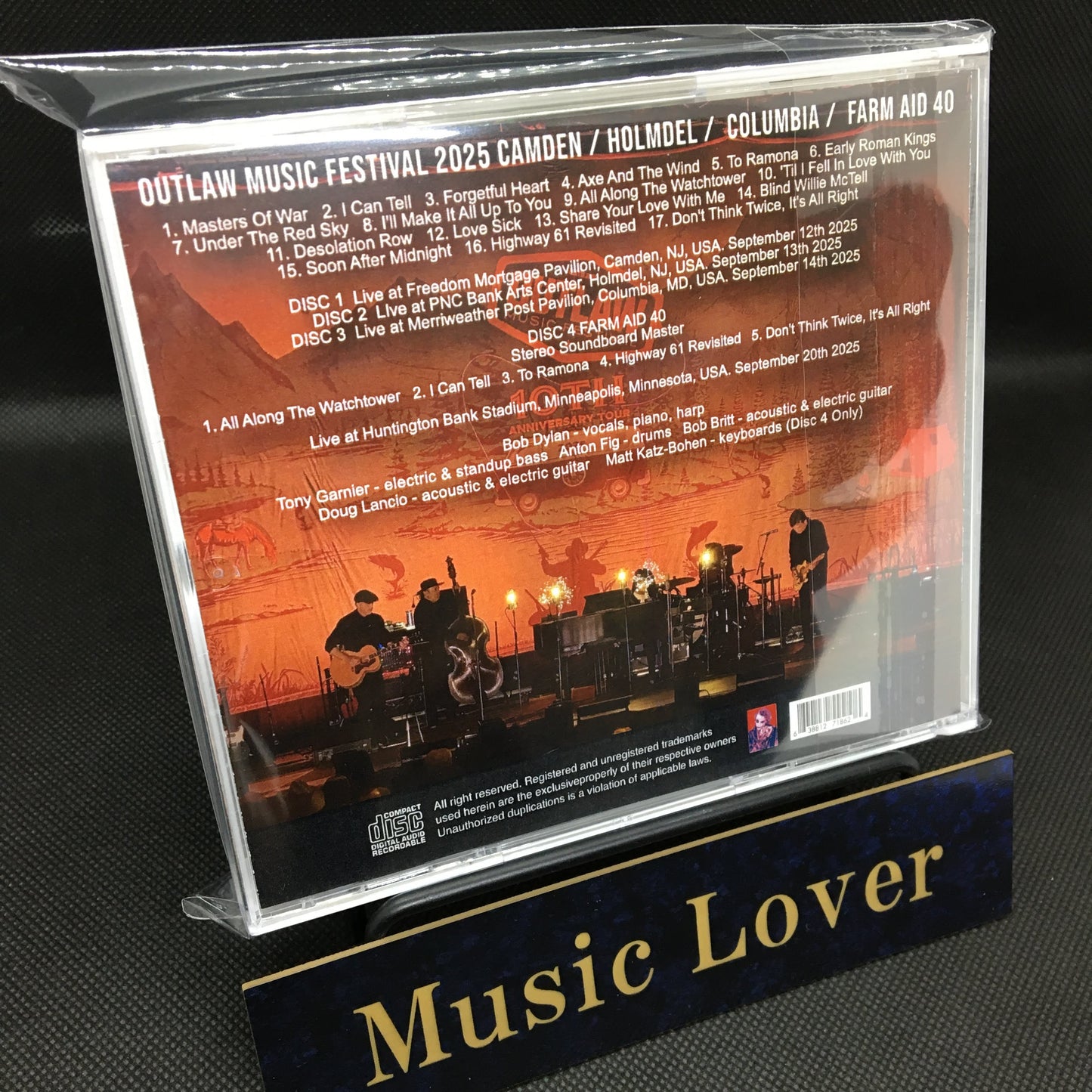 BOB DYLAN / OUTLAW MUSIC FESTIVAL CAMDEN / HOLMDEL / COLUMBIA / FARM AID 40 (4CDR)