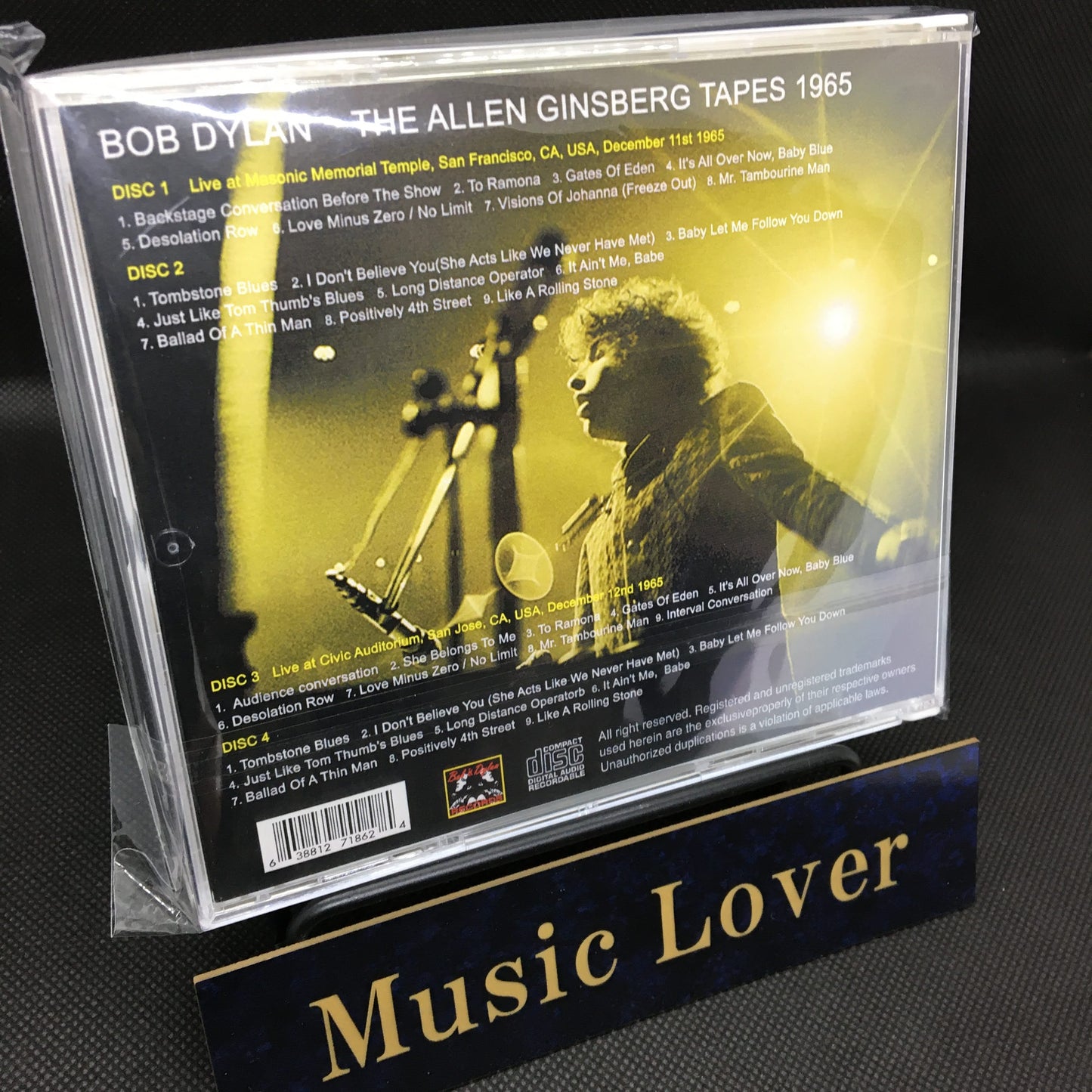 BOB DYLAN / THE ALLEN GINSBERG TAPES 1965 (4CDR)