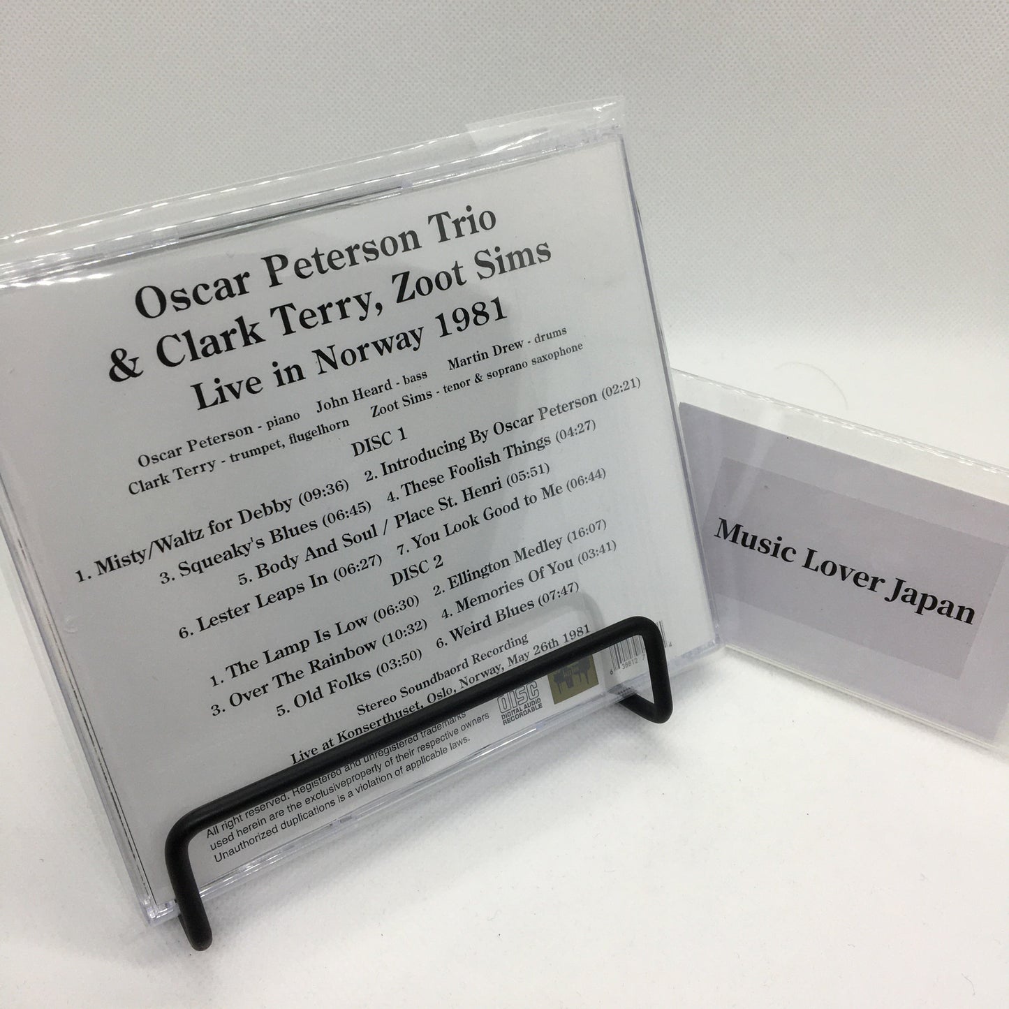 Oscar Peterson Trio & Clark Terry, Zoot Sims / Live in Norway 1981 STEREO SOUNDBOARD (2CDR)