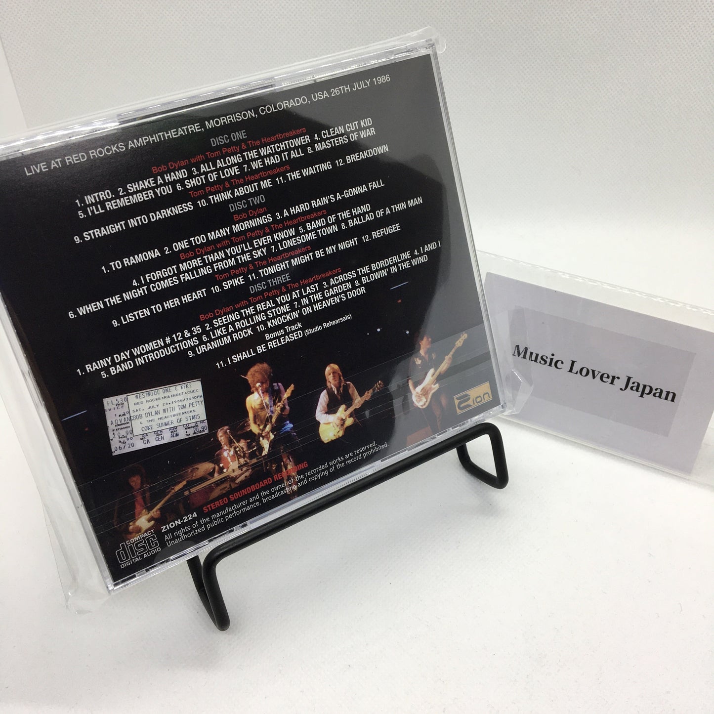 BOB DYLAN w/TOM PETTY & THE HEARTBREAKERS & THE QUEENS OF RHYTHM / RED ROCKS 1986 1ST NIGHT SOUNDBOARD (3CD)