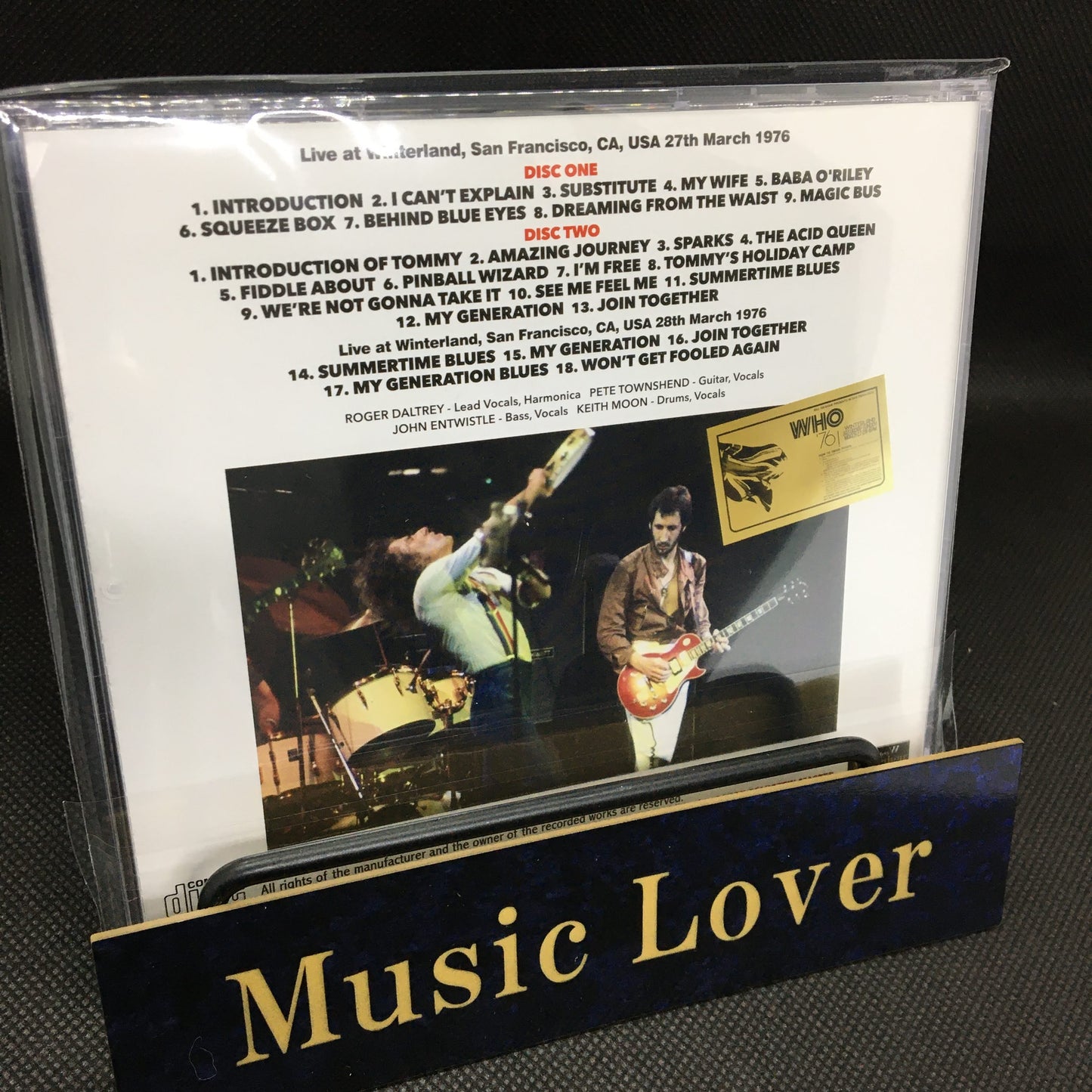 THE WHO / WINTERLAND 1976 BARRY GOLDSTEIN MASTER (2CD)