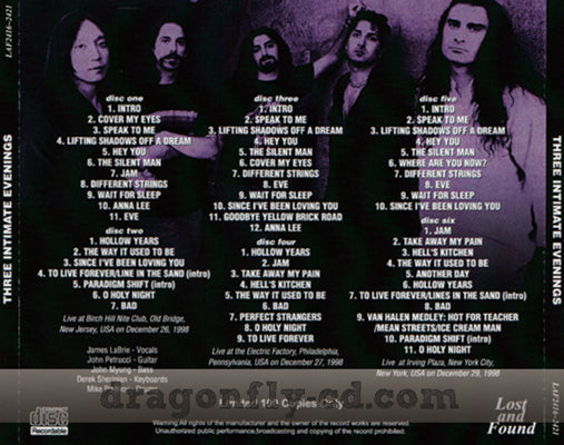 DREAM THEATER / THREE INTIMATE EVENING (6CDR)