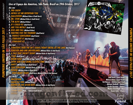 HELLOWEEN / PUMPKINS UNITED IN SAO PAULO 2017 (3CDR)