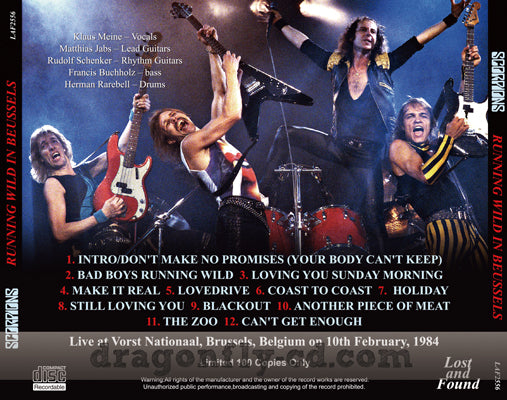 SCORPIONS / RUNNING WILD IN BRUSSELS SOUNDBOARD (1CDR)