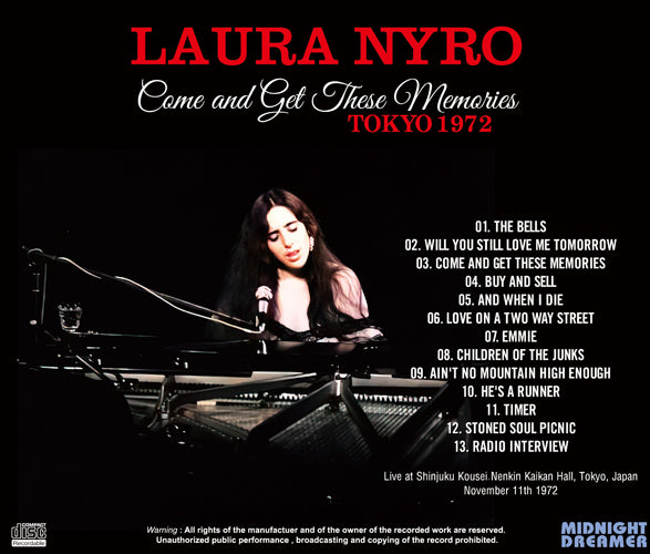 LAURA NYRO / COME AND GET THESE MEMORIES TOKYO 1972 (1CDR)