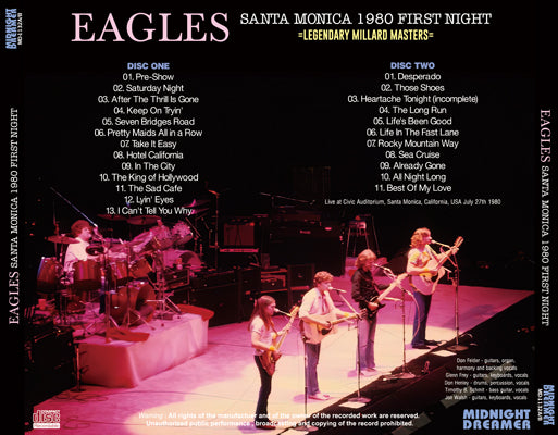 EAGLES / SANTA MONICA 1980 FIRST NIGHT LEGENDARY MILLARD MASTERS (2CDR)