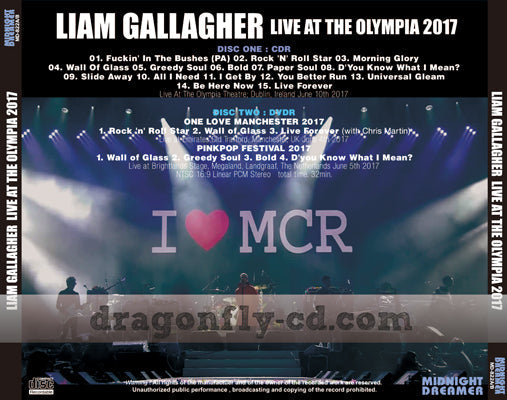 LIAM GALLAGHER / LIVE AT THE OLYMPIA 2017 (1CDR+1DVDR)