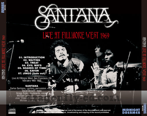 SANTANA / LIVE AT FILLMORE WEST 1969 (1CDR)