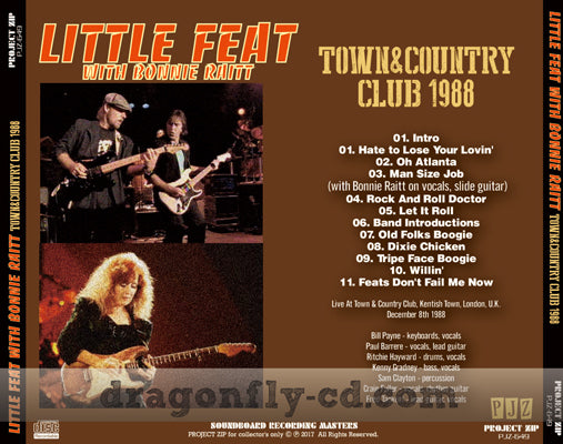 LITTLE FEAT with BONNIE RAITT / TOWN AND COUNTRY CLUB 1988 SOUNDBOARD (1CDR)