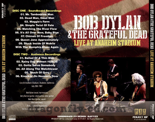 BOB DYLAN & THE GRATEFUL DEAD / LIVE AT ANAHEIM STADIUM Soundboard (2CDR)