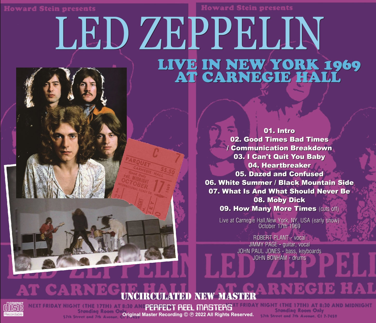 LED ZEPPELIN / LIVE IN NEW YORK 1969 UNCIRCULATED NEW MASTER (1CDR)