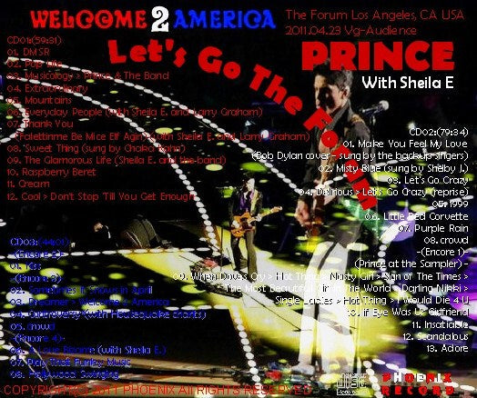 Prince / Welcome 2 America Twenty One Night Stand The Forum Los Angeles 2011.04.23 (3CDR)