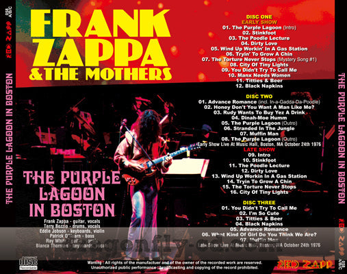 FRANK ZAPPA / THE PURPLE LAGOON IN BOSTON (3CDR)