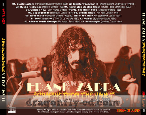 FRANK ZAPPA / SCRAPING FROM THE VAULT Soundboard (1CDR)