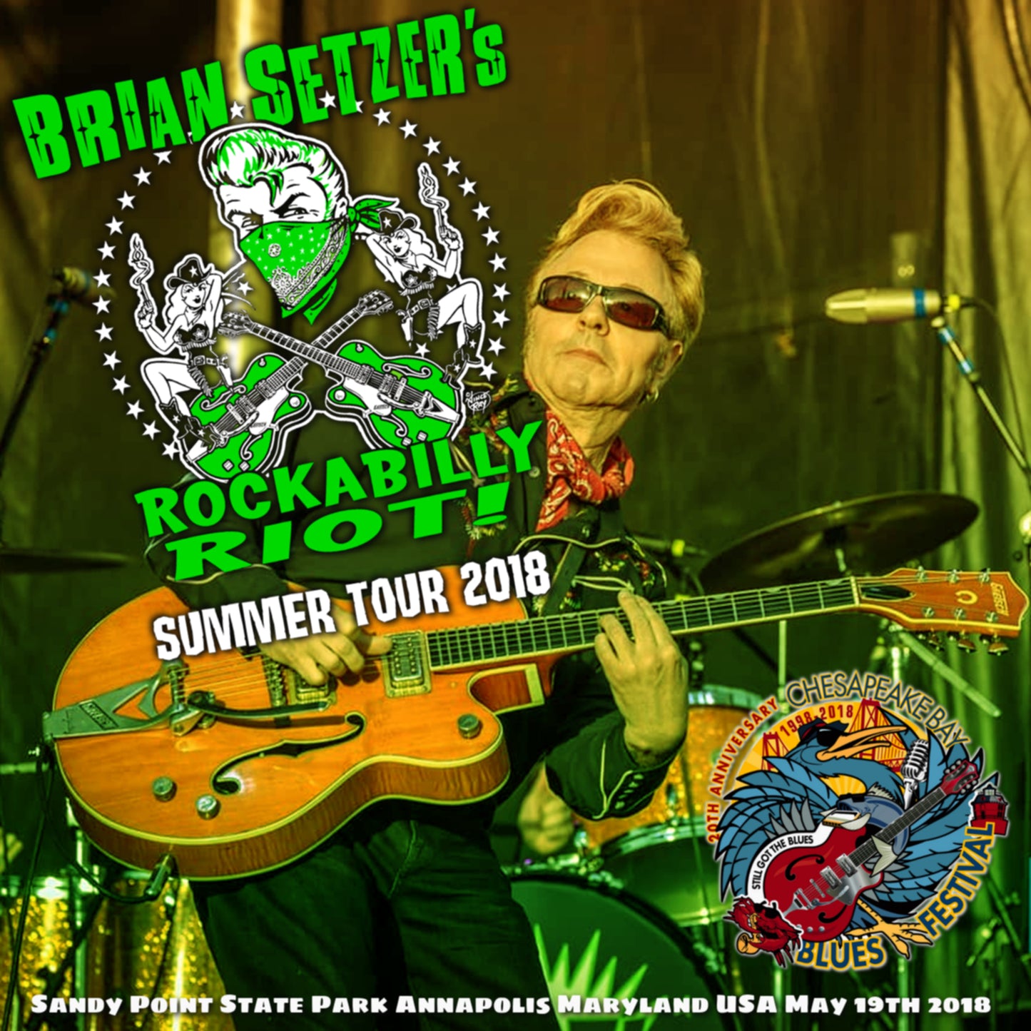 Brian Setzer's Rockabilly Riot / Summer Tour 2018 Chesapeake Bay Blues Festival (2CDR)
