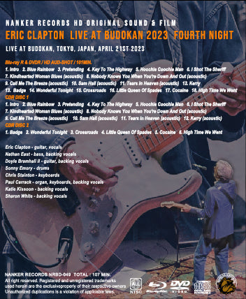 ERIC CLAPTON / LIVE AT BUDOKAN 2023 FOURTH NIGHT (1BDR+1DVDR+2CDR)