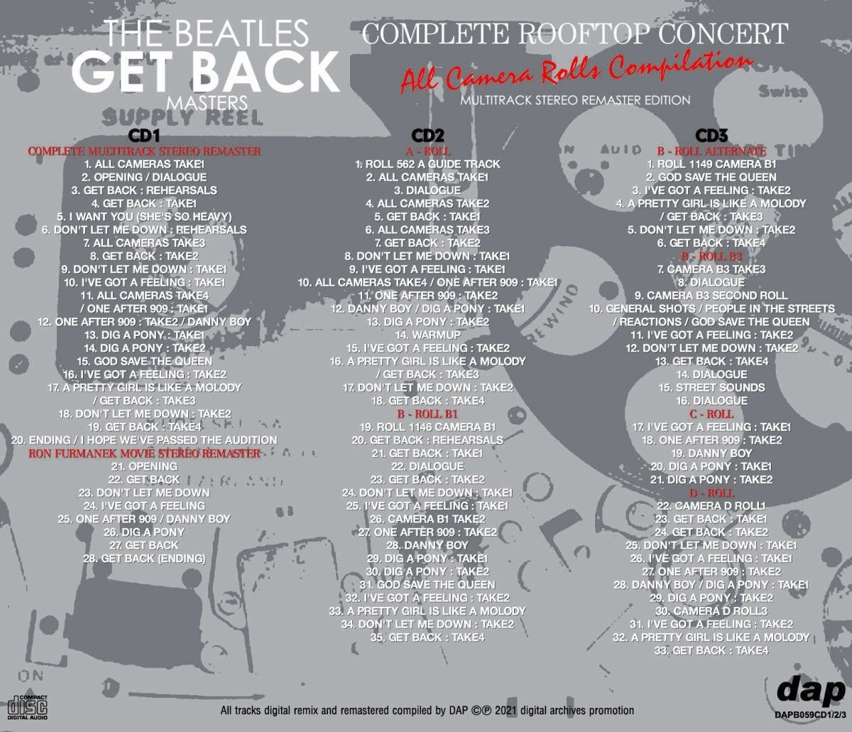 THE BEATLES LET IT BE THE LAST SESSIONS & GET BACK SESSIONS & ROOFTOP CONCERT COMPLETE 10 SET 【21CD】