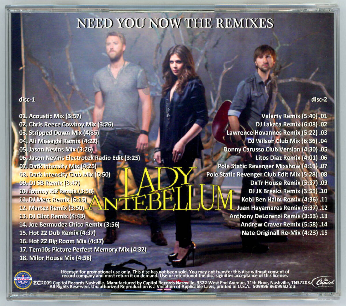 LADY ANTEBELLUM / NEED YOU NOW REMIXES (2CD)