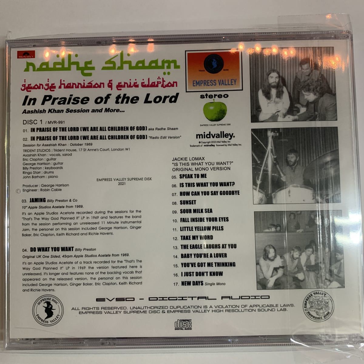 George Harrison + Eric Clapton / Radhe Shaam Rare Trax and more (1CD)