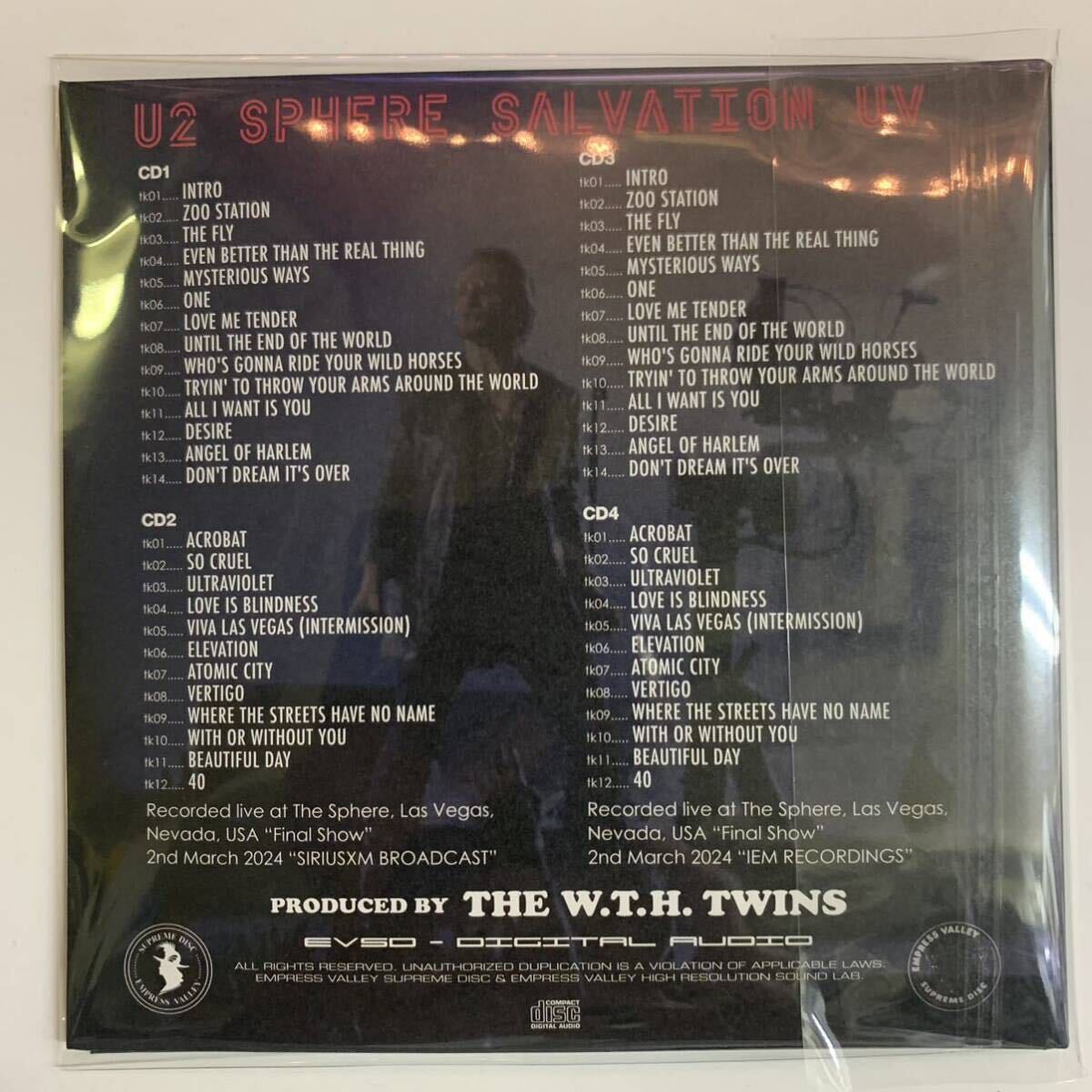 U2 / SPHERE SALVATION 4CD IEM Soundboard