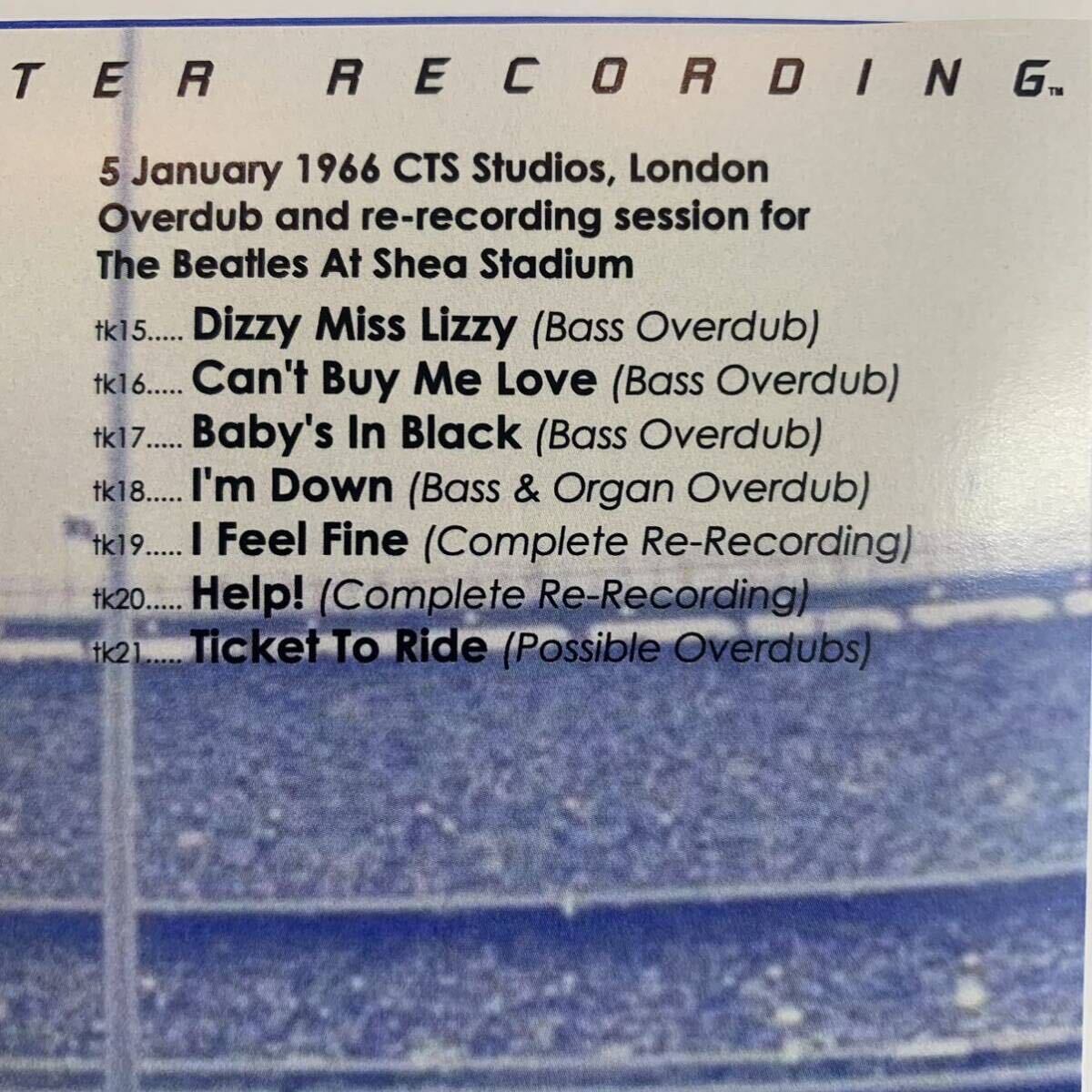 THE BEATLES / SHEA! “The Complete Unadulterated Shea Stadium Soundboard Recording” (1CD)