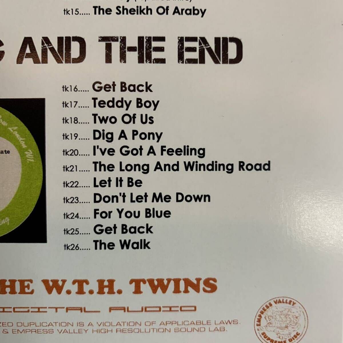 THE BEATLES / BEGINNING AND THE END Pro Use Edition (1CD)