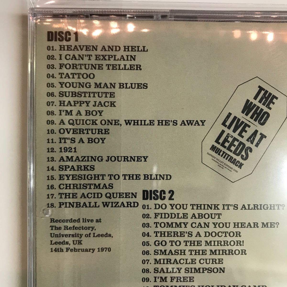 THE WHO / LIVE AT LEEDS Complete Multitrack SBD (2CD)