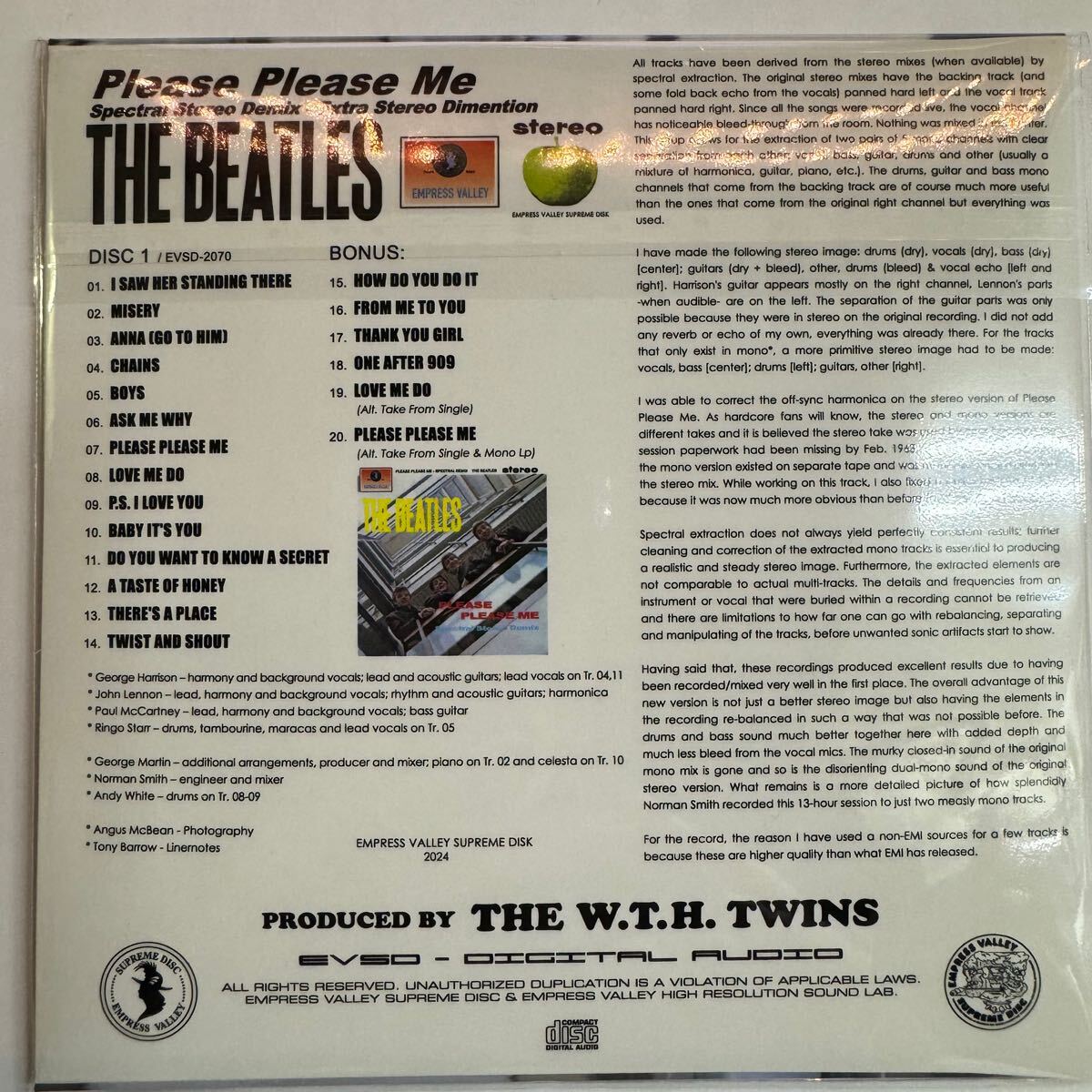 THE BEATLES / PLEASE PLEASE ME DEMIX Prof Stoned Version (1CD)
